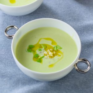 ソルガムきび粒入り枝豆の冷製スープ