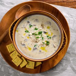 ソルガムきびとキノコの食べるスープ