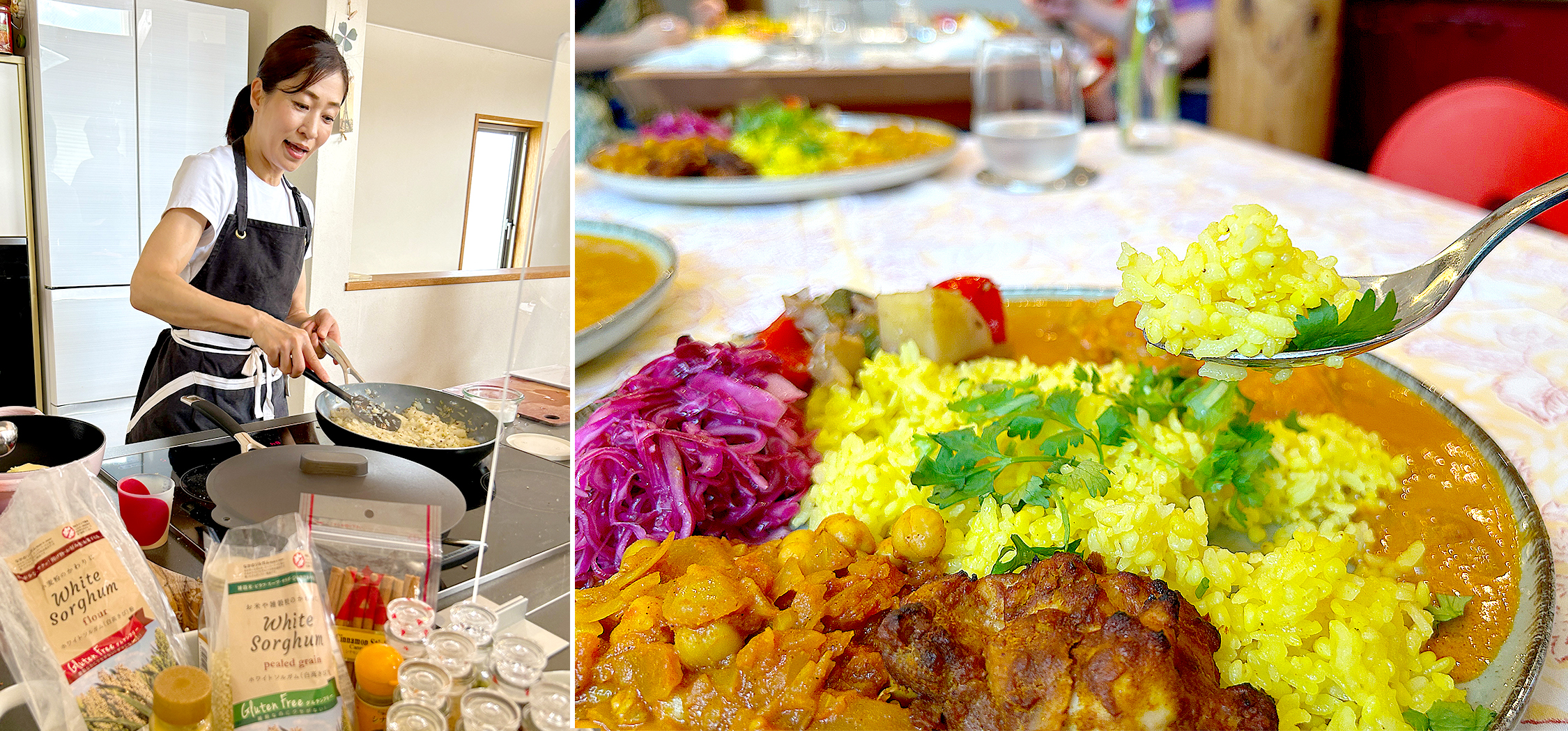 Sorghum.jp × Weekend Citronコラボレッスン! 予約の取れない料理教室「Weekend Citron(ウイークエンドシトロン)」にて、アメリカ産ソルガムきび使用をした「バターチキンカレープレート」特別レッスンを開催。