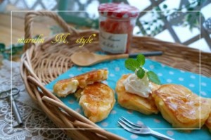 自家製アップルソテーとクリームチーズのもっちりパンケーキ