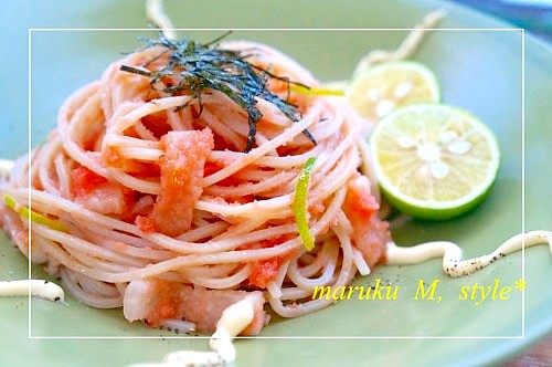 すだち香る＊たらこのサラダパスタ♪