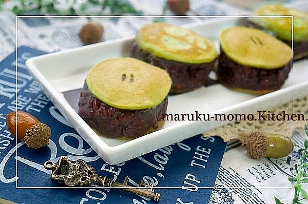 あんバターサンドのモチモチ抹茶どら焼き（グルテンフリー）