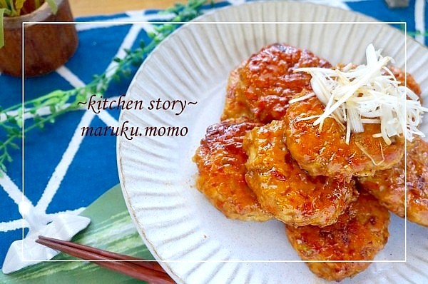 自然派カフェ風♪根菜香る鳥つくねの照り焼き