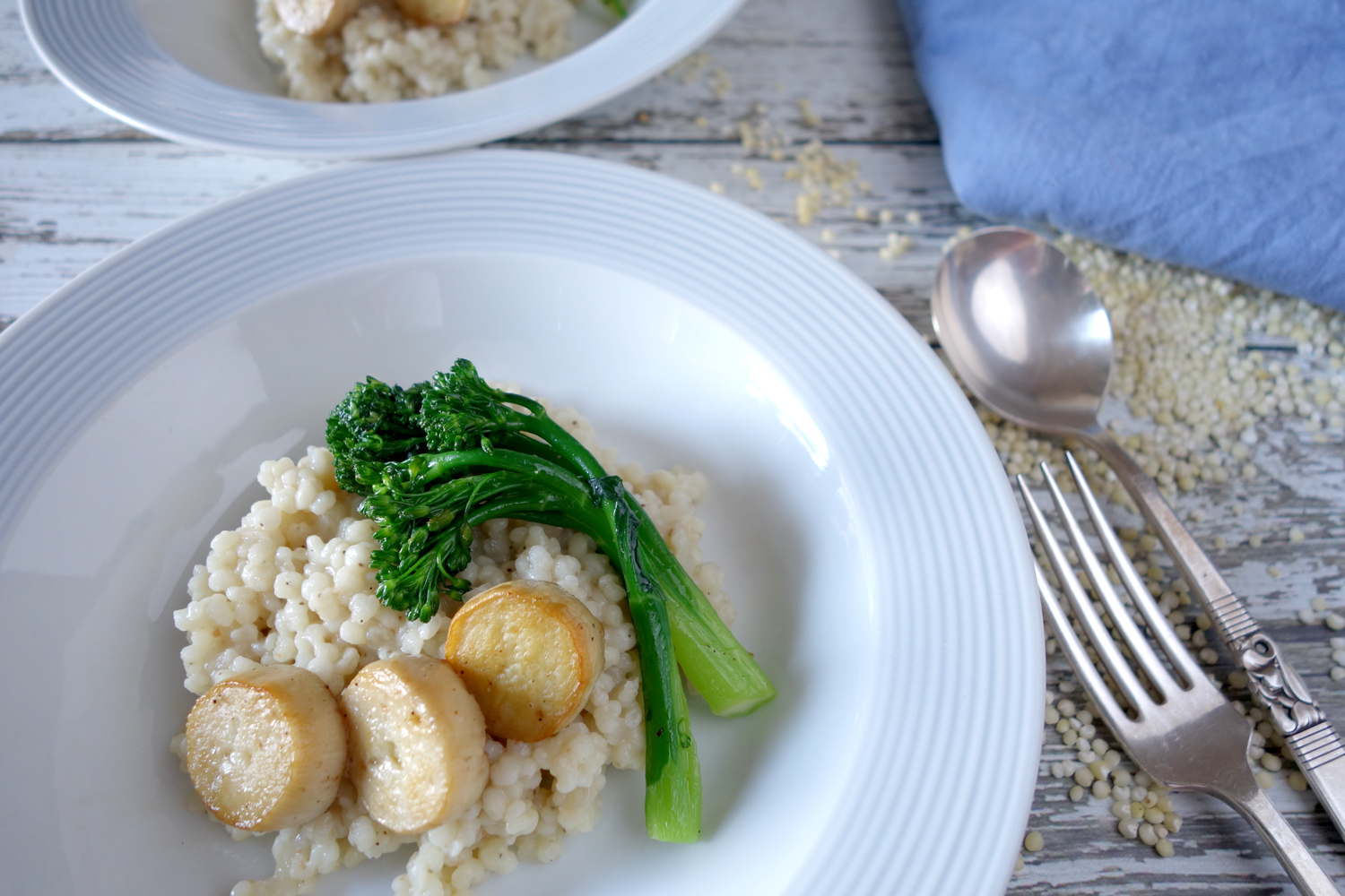 ソルゴットのカリフラワークリームソース仕立て エリンギとソテーグリーン添え (SORGHOTT WITH CAULIFLOWER CREAM SAUCE)